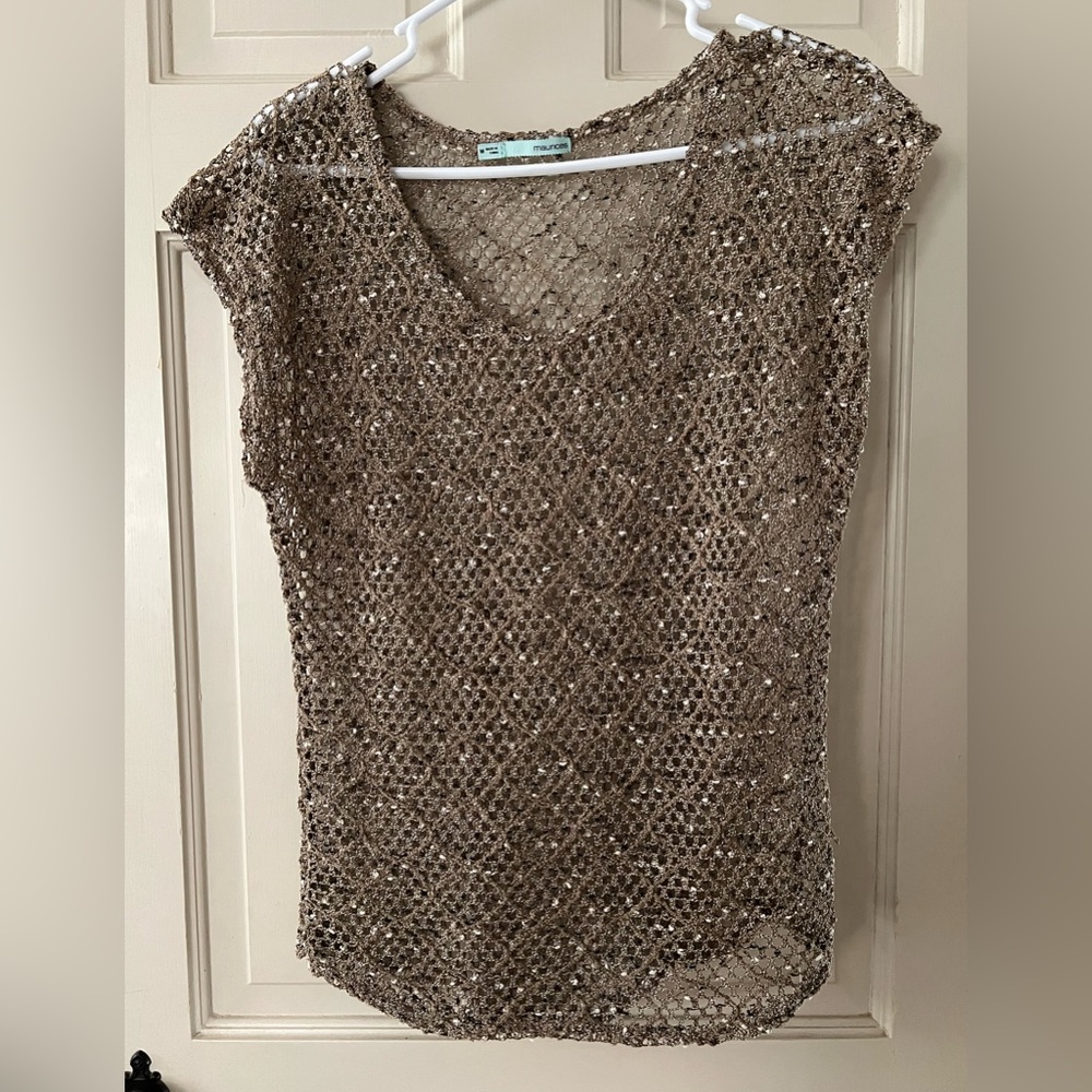 Maurice’s mesh cover up - brown/beige - size Medium